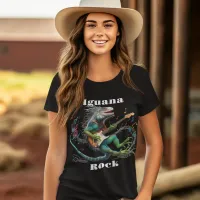  Iguana Rockstar in a Colorful Music Burst T-Shirt