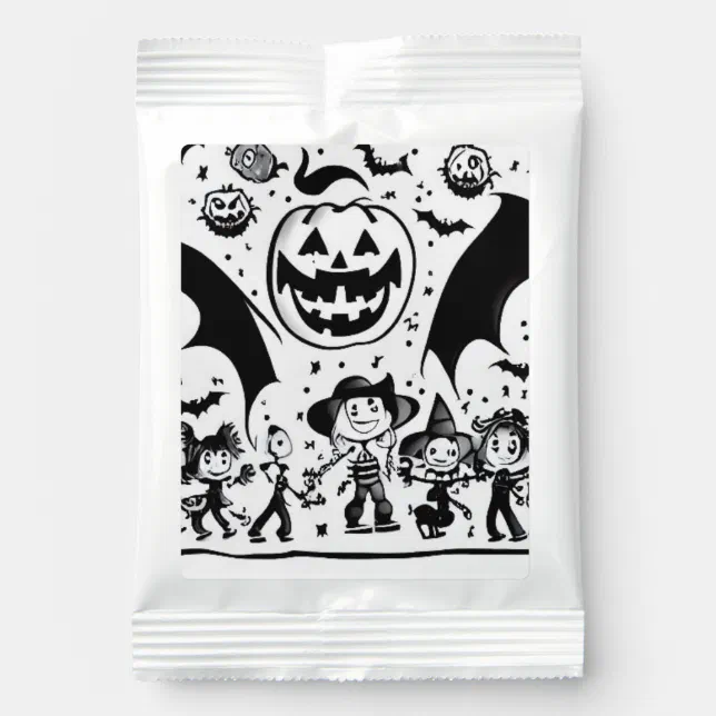 Halloween fiesta en noir et blanc  hot chocolate drink mix