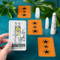 Black Pentagram Stars Orange Halloween Tarot Cards