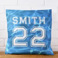 Blue Swimming Pool Sports Photo Throw Pillow