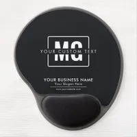  Black Monogram Initails Name Business Marketing Gel Mouse Pad