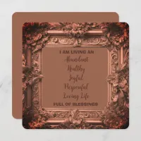 Affirmations And Blessings Ornate Copper Frame Holiday Card