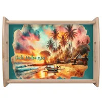 Watercolor Sketch Bali Indonesia Tropical | Serving Tray