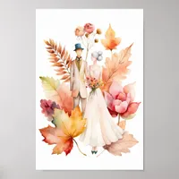 Fall Flowers and Leaves Senior Friends Poster