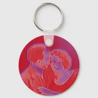 Vintage Valentine Couple in Red Keychain