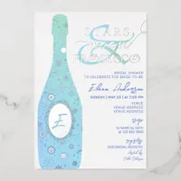 Chic Stars Moon & Prosecco Celestial Bridal Shower Foil Invitation