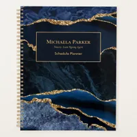 Navy Blue Gold Agate Professional Business Planner