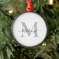 Personalize Monogram Initial Name Premium Metal Ornament