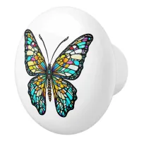 Personalized Colorful Stained Glass Butterfly Ceramic Knob