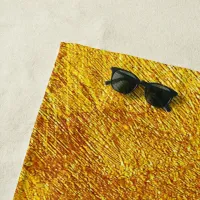 Metallic Gold Abstract Art Image Beach Towel ZEART