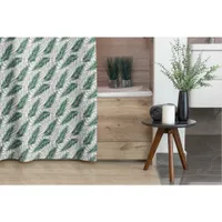  Botanical Green Watercolor Green Leaves Shower Curtain