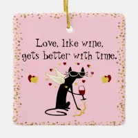 Love Like Wine Valentine Ceramic Ornament