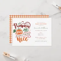 Sweet Pumpkin Spice Fall Autumn Baby Shower Invitation