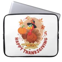 Happy Thanksgiving Typography  Laptop Sleeve