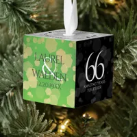 Elegant 66th Titanite Wedding Anniversary Cube Ornament