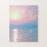 Magical landscape in pink sunset  jigsaw puzzle