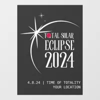 Solar Eclipse 2024 Location and Time Commemorative Window Cling