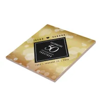 Elegant 50th Golden Wedding Anniversary Ceramic Tile