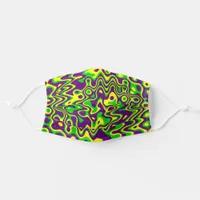 [Mardi Gras] Purple Yellow Green Modern Op-Art Adult Cloth Face Mask