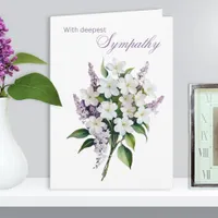 Elegant White and Lilac Flowers Deepest Sympathy Card