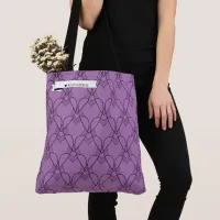 Black & Purple Heart Pattern Coloring Go-Bag Tote