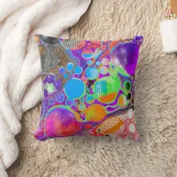 Pour Paint Effect Digital Art Throw Pillow
