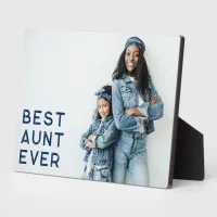 Navy Best Aunt Ever Photo Plaque