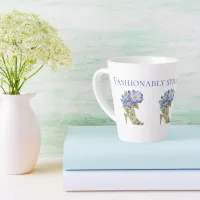 Modern Elegant Floral Chinoiserie High-Heel Shoe  Latte Mug