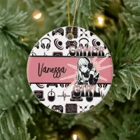 Personalized Gamer Girl | Gaming  Ceramic Ornament