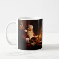 Vintage Santa Reading a Book Christmas Coffee Mug