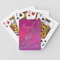 Magical Fantasy Dreamy Celestial Stars on Magenta Poker Cards