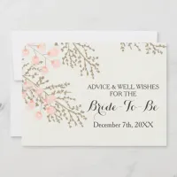 bridal shower Advice and Well Wishes Card