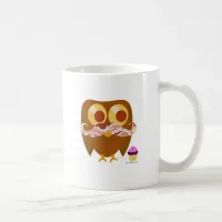 Fun Cute Cartoon Bacon Mustache Owl Coffee Mug