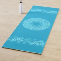 Celtic Knotwork Fish in Blue  Yoga Mat