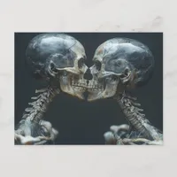 Skeletons Kissing Postcard