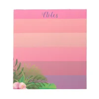 Elegant Pastel Pink Exotic Tropical Plants Notepad