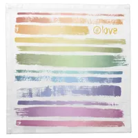 Equality Love Rainbow Brush Strokes LGBTQ ID656 Cloth Napkin