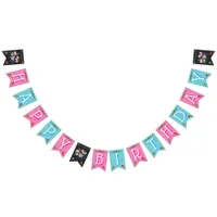 Personalized Day of the Dead Theme Birthday Party Bunting Flags