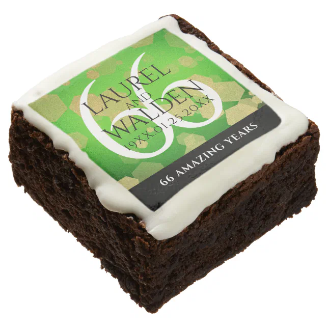 Elegant 66th Titanite Wedding Anniversary Brownie