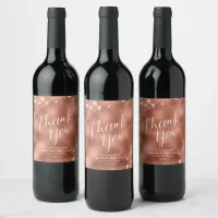 Watercolor Snowdrops Wedding Copper ID726 Wine Label