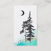 *~*  Crescent Moon Trees Gold Stars Moon Beams Business Card