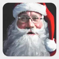 Sweet Santa Clause Christmas Square Sticker