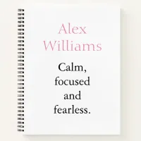 Calm Minimalist Personalized Name Notebook