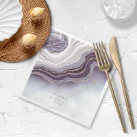 Crystal Agate Wedding  Amethyst ID825  Paper Dinner Napkins