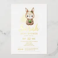 Woodland animal Baby Shower Foil Invitation