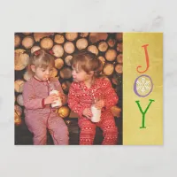 Personalized Photo Family Christmas Joy Gold Card