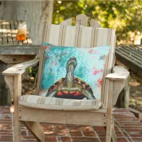 Abstract Turtle Artwork Outdoor Pillow