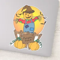 Happy Halloween Cute Fall Scarecrow Sticker