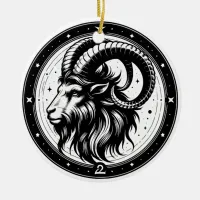 Horoscope Sign Capricorn Symbol and Traits Ceramic Ornament