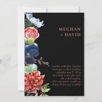 Rustic Watercolor Blooms Floral Wedding Invitation